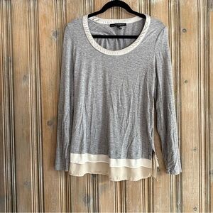 Gray and Cream Long Sleeve Top
